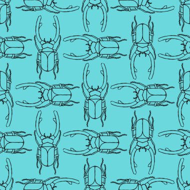 Geyik böceği deseni kusursuz. Çenesi geniş bir böcek. Bebek kumaşı süsü.