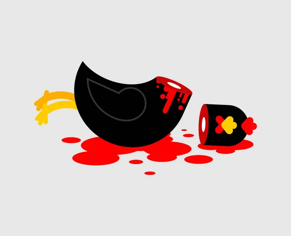 Pollo Sacrificado Gallo Negro Sacrificado Rito Magia Oscura Brujería — Vector de stock
