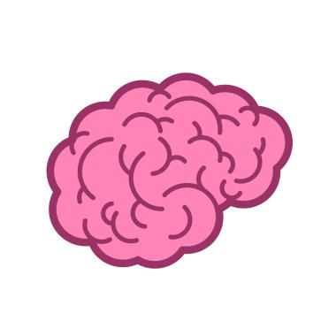 Beyin ikonu. Beyin sembolü işareti. vektör illüstrasyonu