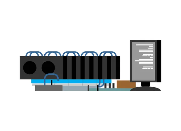 Granja Minera Gpu Tarjeta Vídeo Minería Criptomoneda — Vector de stock