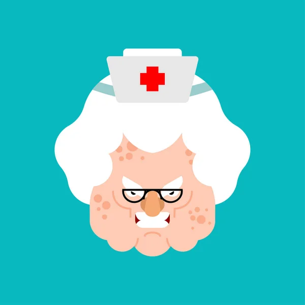 Angry Nurse Sinister Doctor Vector Illustration — Stock Vector