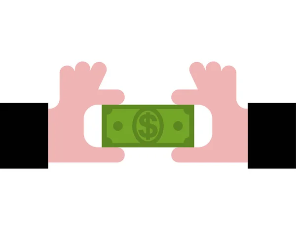 Duas Mãos Estão Partilhar Dinheiro Participação Nos Lucros —  Vetores de Stock