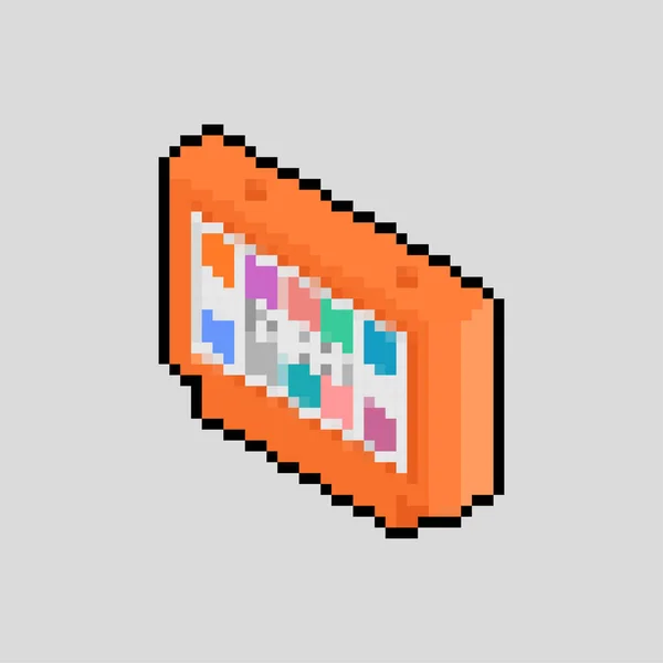 Video Game Κασέτα Pixel Art Ρετρό Παιχνίδι Τηλεόραση 8Bit — Διανυσματικό Αρχείο