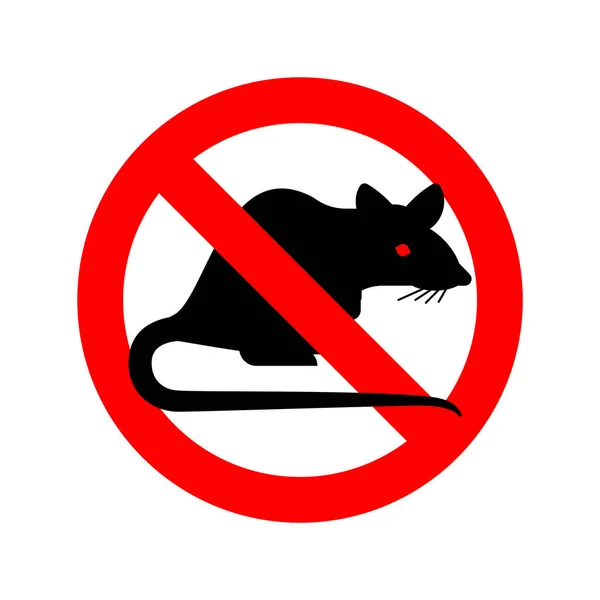 Pare Rato Ban Big Mouse Roedor Vetor Sinais Proibitivo Illustratio — Vetor de Stock