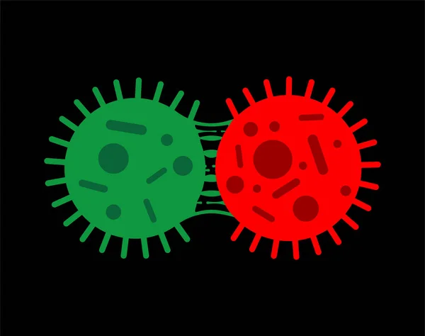 Mutación Del Coronavirus Evolución Covid Nuevo Tipo Virus — Vector de stock