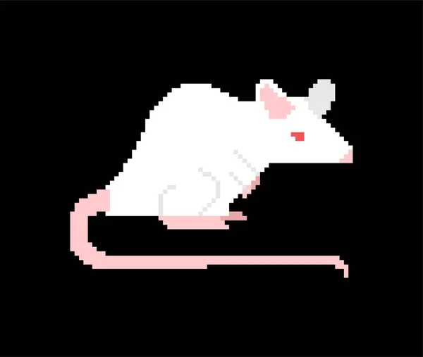 Pixel Art Souris Laboratoire Blanc Bits Recherche Laboratoire — Image vectorielle