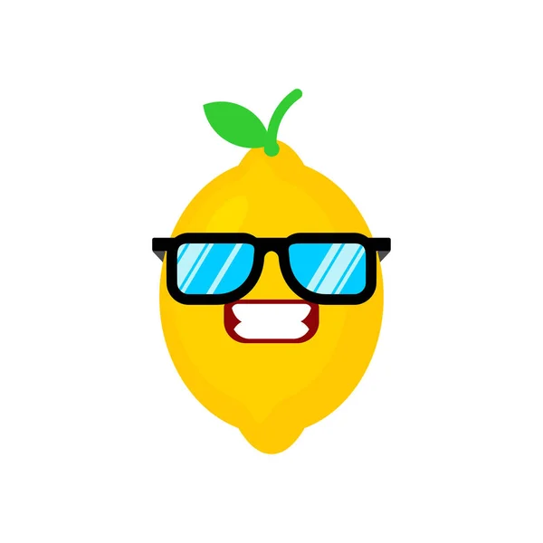 Lemon Glasses Isolated Fruit Cool Vector Illustration — Stock Vector