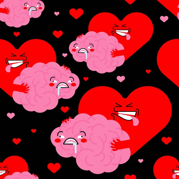 Patrón Sexual Del Corazón Cerebro Sin Fisuras Cerebros Coito Fondo — Vector de stock