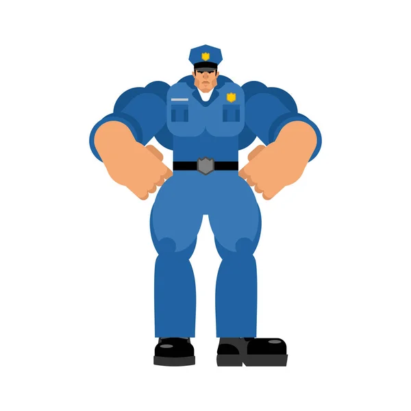 Strong Police Officer Isolated Policeman Cop Vector Illustration — Stock Vector