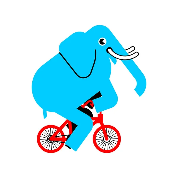 Éléphant Vélo Animal Est Vélo Illustration Dessins Animés Pour Enfants — Image vectorielle