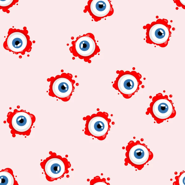 Μοτίβο Ματιών Χωρίς Ραφή Μάτι Και Αίμα Απόκριες Διάνυσμα Στολίδι — Διανυσματικό Αρχείο