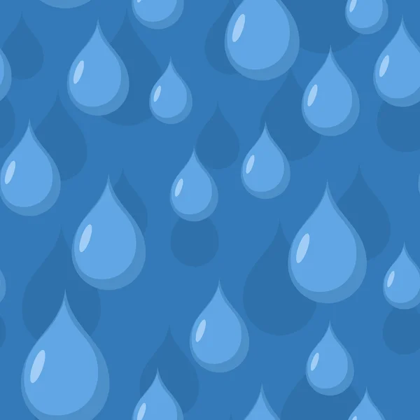 Patrón sin costuras de lluvia. Fondo vectorial de gotas de agua azul . — Archivo Imágenes Vectoriales