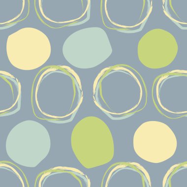 circle  Seamless pattern. Vector retro pattern of ovals. Vintage abstract ornament Rings and ovals