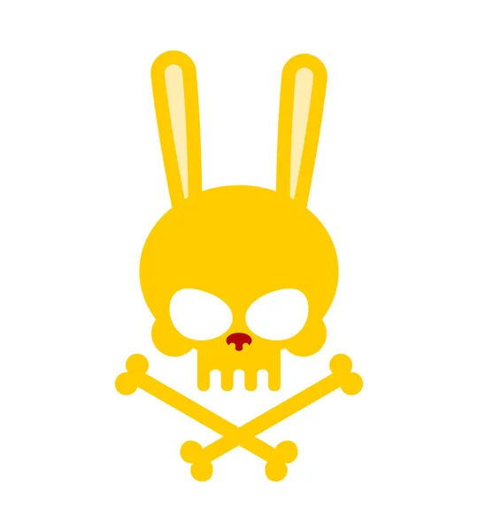 Cute rabbit skull with bones. Good, Honey Head skeleton Hare. lo — Stock vektor