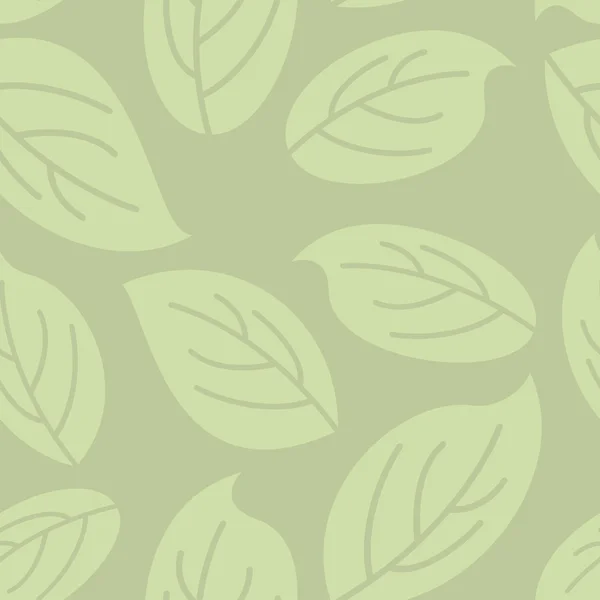 녹색 잎 매끄러운 패턴. 자연 복고풍 벡터 배경. — 스톡 벡터