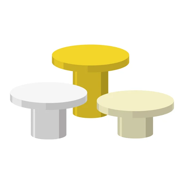 Sports Round podium on a white background. Three prizes: gold, s — ストックベクタ