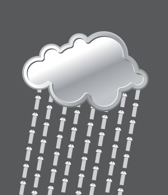 Yağmur yığını. Metal-Demir bulut. Yağış vidalar. Vect