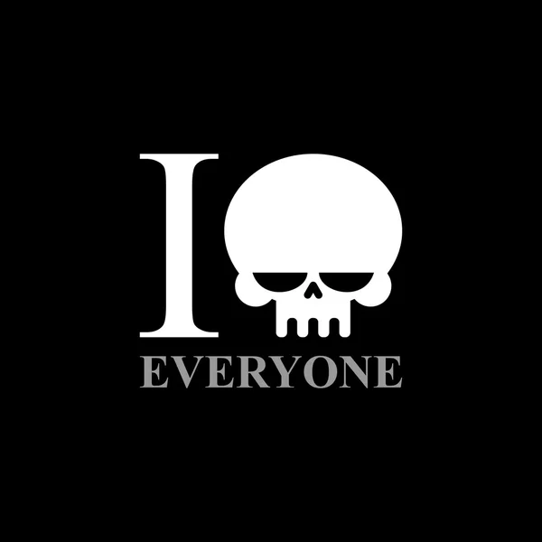 I hate everyone. A symbol of hatred from  skull. Wicked Emblem t — Stock Vector