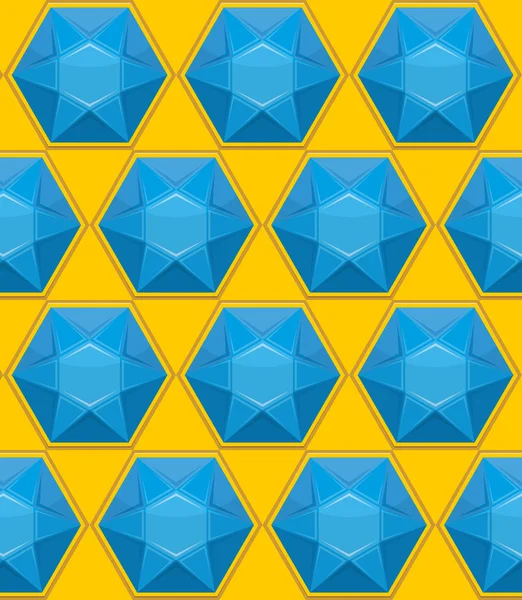 Gem Sapphire seamless pattern. Vector background of blue gemston — Stock Vector