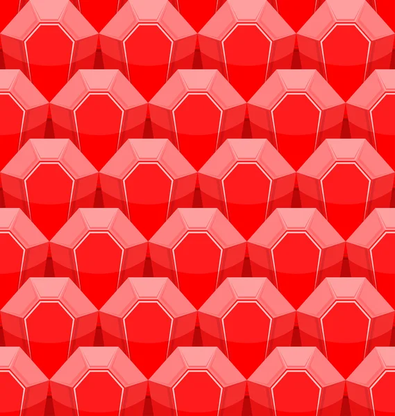 Motif rubis sans couture. Fond vectoriel de gemmes rouges . — Image vectorielle