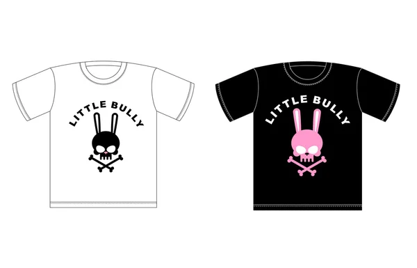 Emblème des petits hooligans. Conception de T-shirt. Crâne de lapin mignon wi — Image vectorielle