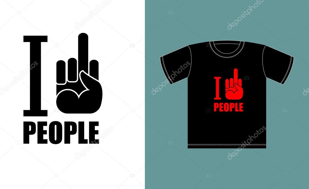 I don't love people. I hate people. Symbol of hatred fuck. Logo 