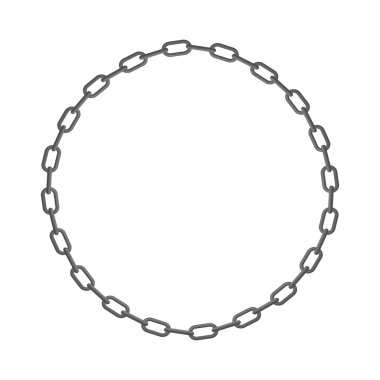 Iron chain. Circle frame of  rings of chain. Vector illustration