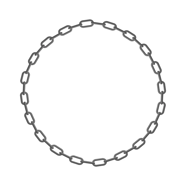 Cadena de hierro. Marco circular de anillos de cadena. Ilustración vectorial — Vector de stock