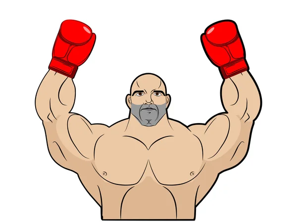 Winner, champion of boxing. Strong man on white background. Body — Stockový vektor