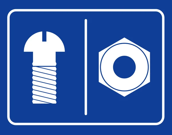 Schraube und Mutter Toilettenschild. Symbol öffentliche Toilette. Zeichen männlicher Mühen — Stockvektor