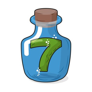 Seven scientific bottle for laboratory research. Figure 7 magic