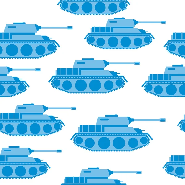 Schattig blauw Tank naadloze patroon. Vector militaire achtergrond. Arm — Stockvector