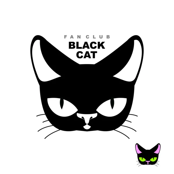 Kara kedi fan club. Kedi aşık veya kedi mağazası için logo. Vektör emb