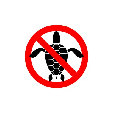 Turtles ban. Banning  sign for water turtles. Marine amphibious