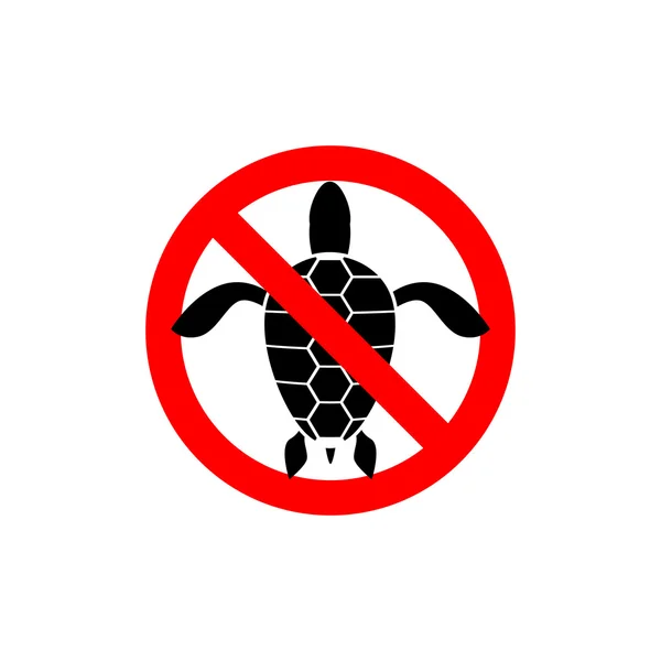 Turtles ban. Banning  sign for water turtles. Marine amphibious — ストックベクタ