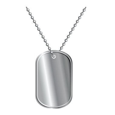 Army badge on  chain. Soldiers death Medallion. Pure metal badge