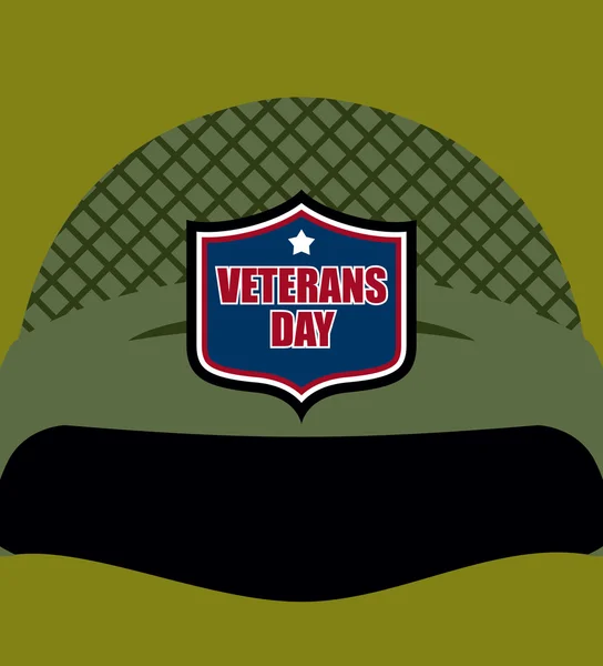 Día del patriota. Emblema del casco de los soldados. Casco militar. Comerciar — Archivo Imágenes Vectoriales