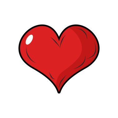 Red heart symbol of love. 3d heart with blink. Element for desig