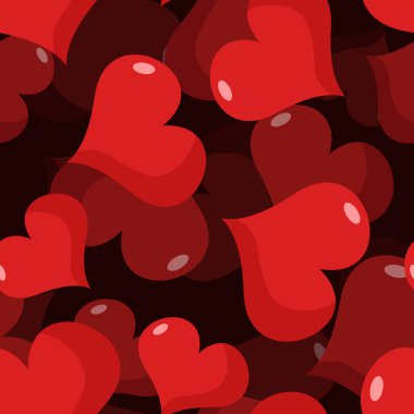 Love 3D seamless pattern. Red heart background. Texture for Vale