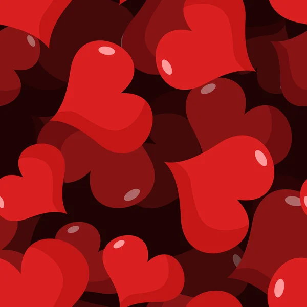 Love 3D seamless pattern. Red heart background. Texture for Vale — 스톡 벡터