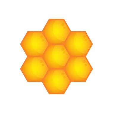 Illustration vector graphic of Honeycomb Icon beeswax gold hexagonal sign symbol on White background