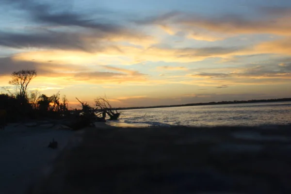 Solnedgång Folly Beach — Stockfoto