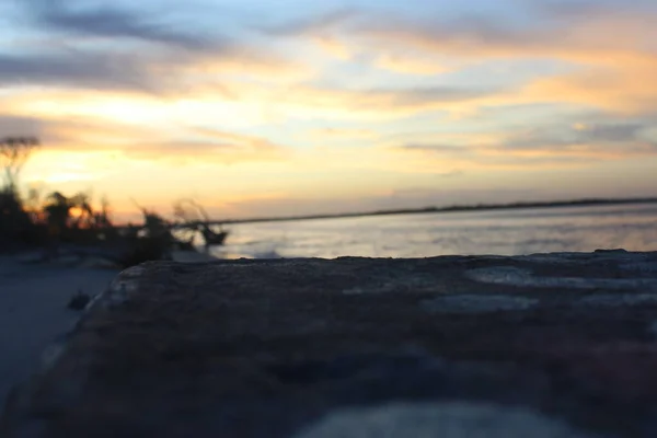 Coucher Soleil Sur Folly Beach — Photo