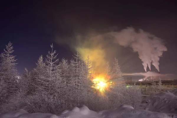 Norilsk sanayi bölgesinin endüstriyel manzarası