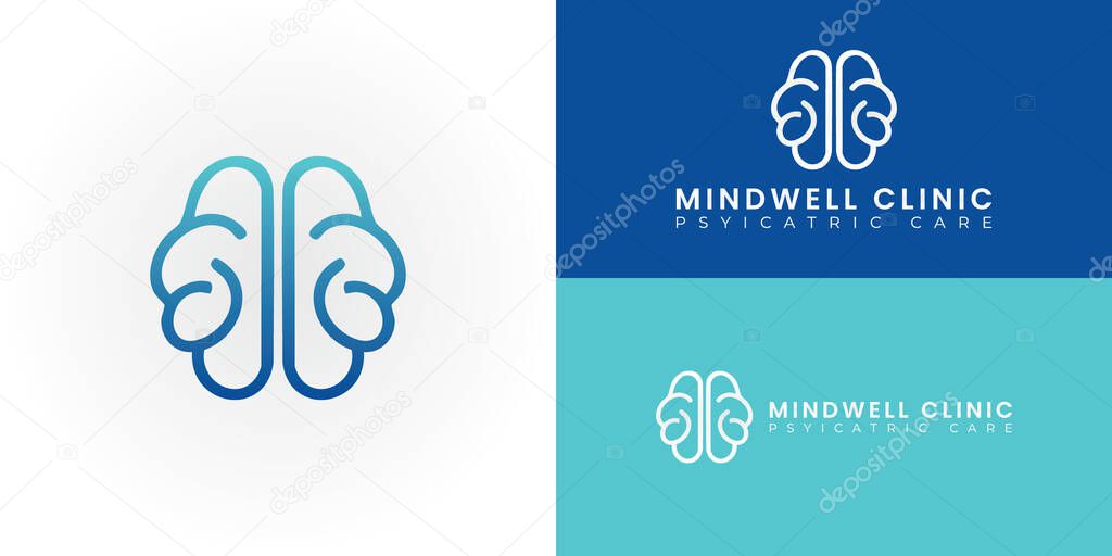 A modern continuous line silhouette of a brain, symbolizing the integration of psychotherapy and medication for holistic mind wellness.
