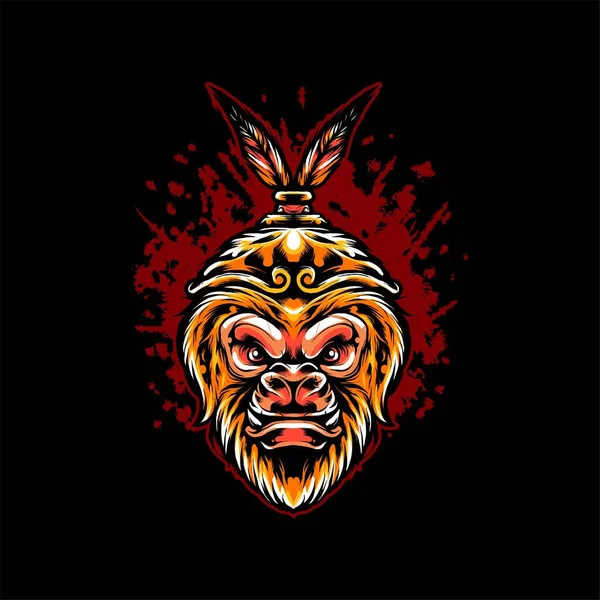 Monkey King Head Illustration Vector Illustration Suitable Shirt Print Apparel — Stock Vector