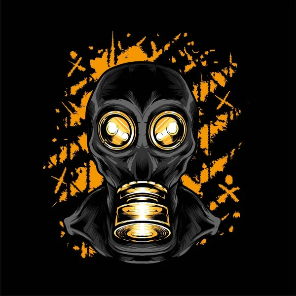 Gasmaskenvektor Illustration Geeignet Für Shirt Print Und Bekleidung — Stockvektor