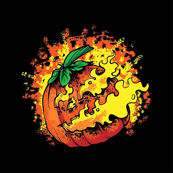 Ilustração Halloween Abóbora Adequado Para Shirt Vestuário Produtos Impressão Mercadoria — Vetor de Stock