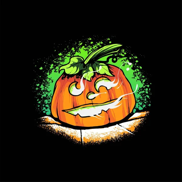 Pompoen Halloweenvector Illustratie Geschikt Voor Shirt Apparel Print Merchandise Producten — Stockvector