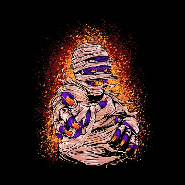 Mummy Halloween Vector Illustration Suitable Shirt Apparel Print Merchanproducts Products — 스톡 벡터